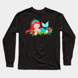 Mermaid Christmas Long Sleeve T-Shirt